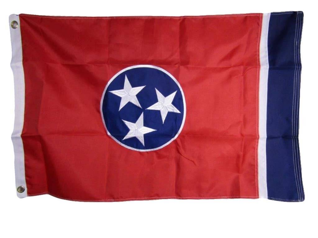 2x3 Embroidered State of Tennessee TN 210D Sewn Nylon Flag 2'x3' Banner Grommets Double Stitched Fade Resistant Premium Quality