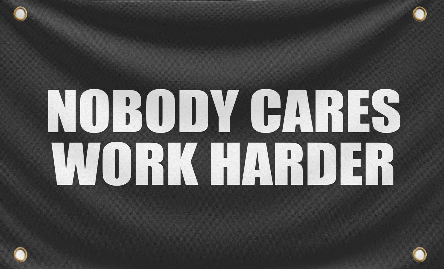 3x5 Feet Nobody Cares Motivational Gym Polyester Banner with 4 Grommets - Inspire Your Workout with this Flag - Fitness Wall Single Sided Decor