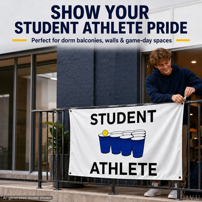 3x5 ft Student Athlete Flag – College Dorm & Frat Wall Banner
