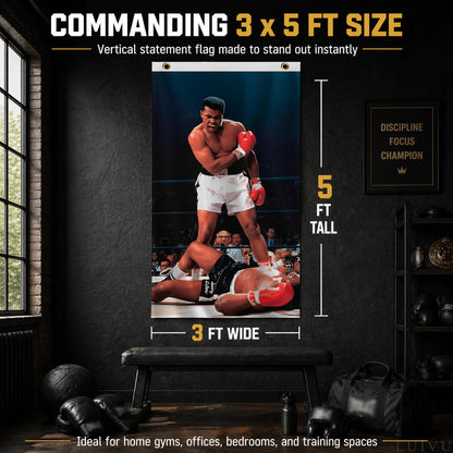 3x5 ft Muhammad Motivational Boxing Banner – Home Gym Wall Flag
