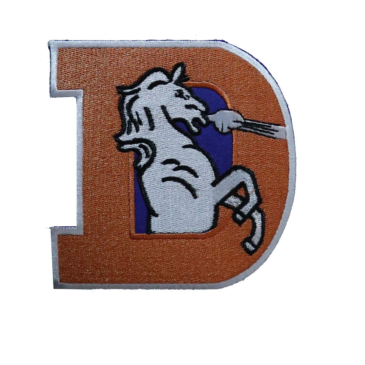 Sports Football Broncos Fans D Logo Embroidered Patch Iron on Logo Vest Jacket Jeans Hoodie Backpack Patch Iron On/sew on Patch 3.8"x3.8"Inch