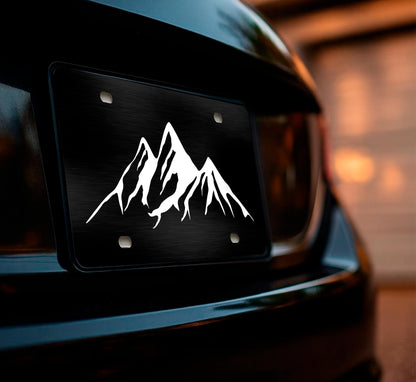 6x12.25 Inch Personalized Mountains License Plate Frame - Black and White Mountain License Plate Frames with 4 Holes and Screw