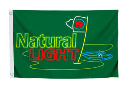 3x5 Ft Flag for Beer 19th Hole Cool Flags - Man Cave Wall Single Sided Flag with 2 Grommets for Dorm Room Decor - Natural Light Banner - Outdoor House
