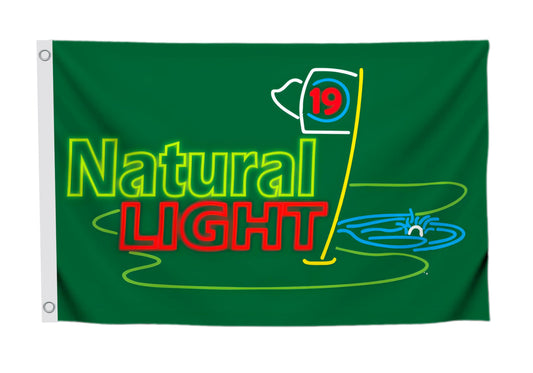 3x5 Ft Flag for Beer 19th Hole Cool Flags - Man Cave Wall Single Sided Flag with 2 Grommets for Dorm Room Decor - Natural Light Banner - Outdoor House