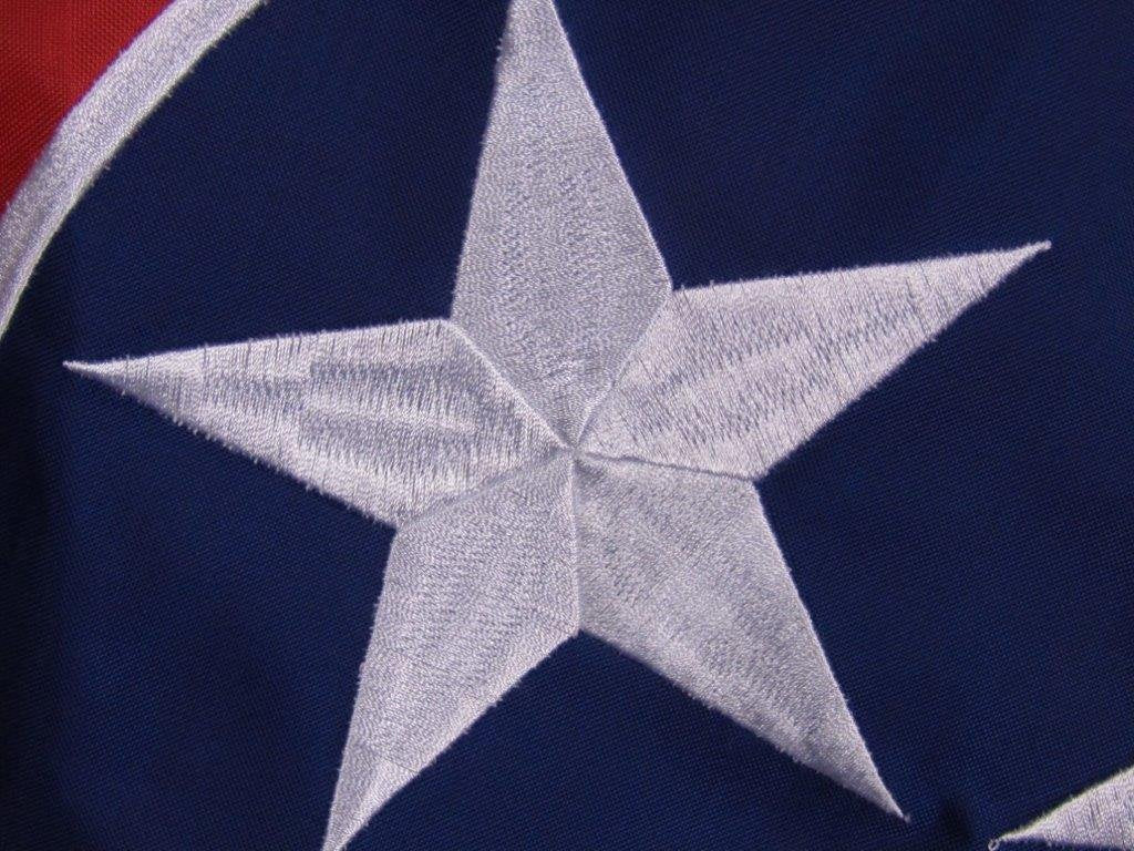 2x3 Embroidered State of Tennessee TN 210D Sewn Nylon Flag 2'x3' Banner Grommets Double Stitched Fade Resistant Premium Quality