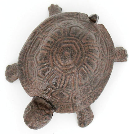 ULVEOL Top Brass Turtle Key Hider Figurine - Cast Iron Garden Statue with Secret Compartment for Used Indoor and Outdoor