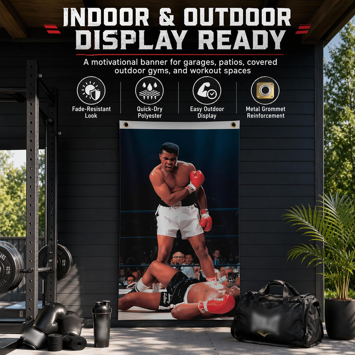 3x5 ft Muhammad Motivational Boxing Banner – Home Gym Wall Flag