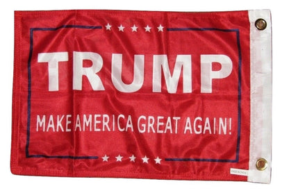 12x18 President Trump Make America Great Red 2ply Double Sided 12"x18" Flag House Banner Brass Grommets Fade Resistant Double Stitched Premium
