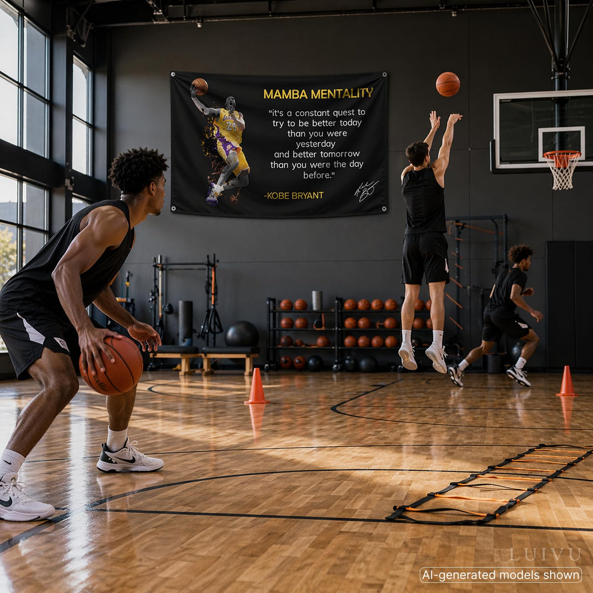 3x5 ft Kobe Mamba Mentality Flag – Basketball Motivational Banner