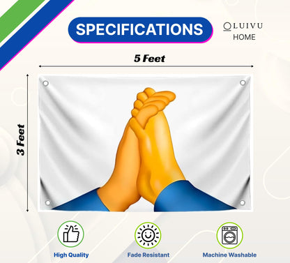 3x5 Feet Funny Art Flag with Four Brass Grommets - Polyester Single Sided Meme Banner for Outside and Inside Use - Cool Apartment Poster for Bedroom