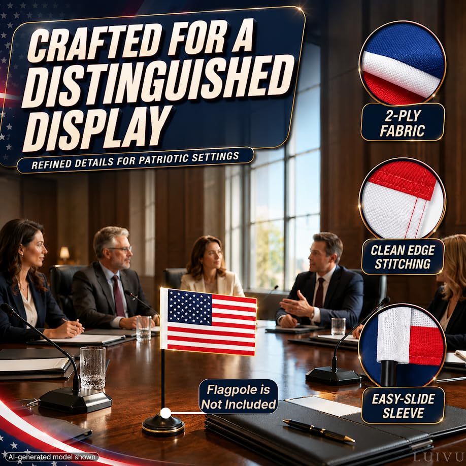 8x12 in American Boat Flag with Sleeve – Double-Sided 2-Ply Nylon
