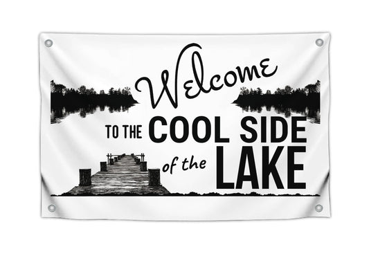 3x5 Feet Welcome to The Lake Polyester Flag with 4 Brass Grommets - Decorations House or Home Wall Flags for Indoor/Outdoor.Welcome Lake Funny Posters