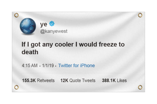 3x5 Feet If I Got Any Cooler I Would Freeze to Death Tweet Polyester Flags with 4 Brass Grommets - Funny Meme Single Sided Flag Tapestry for Bedroom