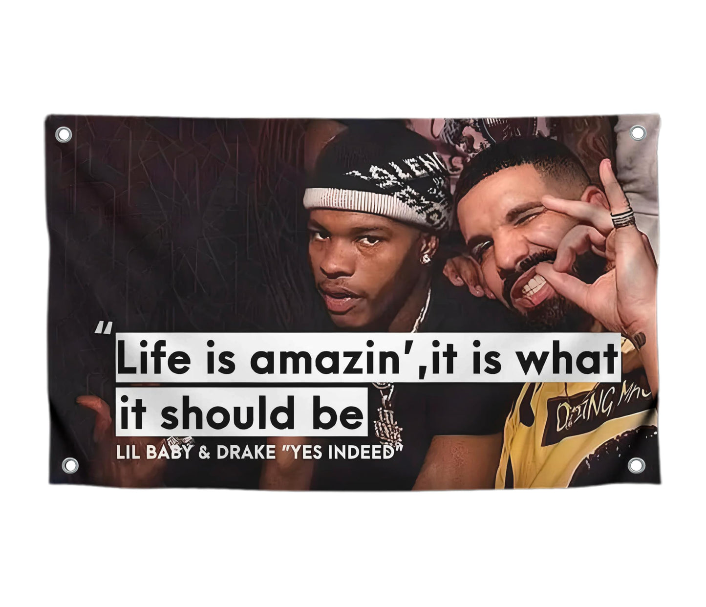 3x5 Ft Rapper and Future Funny Polyester Flag with 4 Brass Grommets - Funny Single Sided Tapestry Man Cave Wall Meme Flag for Dorm
