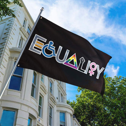 3x5 Equality Banner Flag Black Lives Matter & Love is Love & Feminism is for Everyone UV Resistance Fading & Durable Heavy Duty with Brass Grommets
