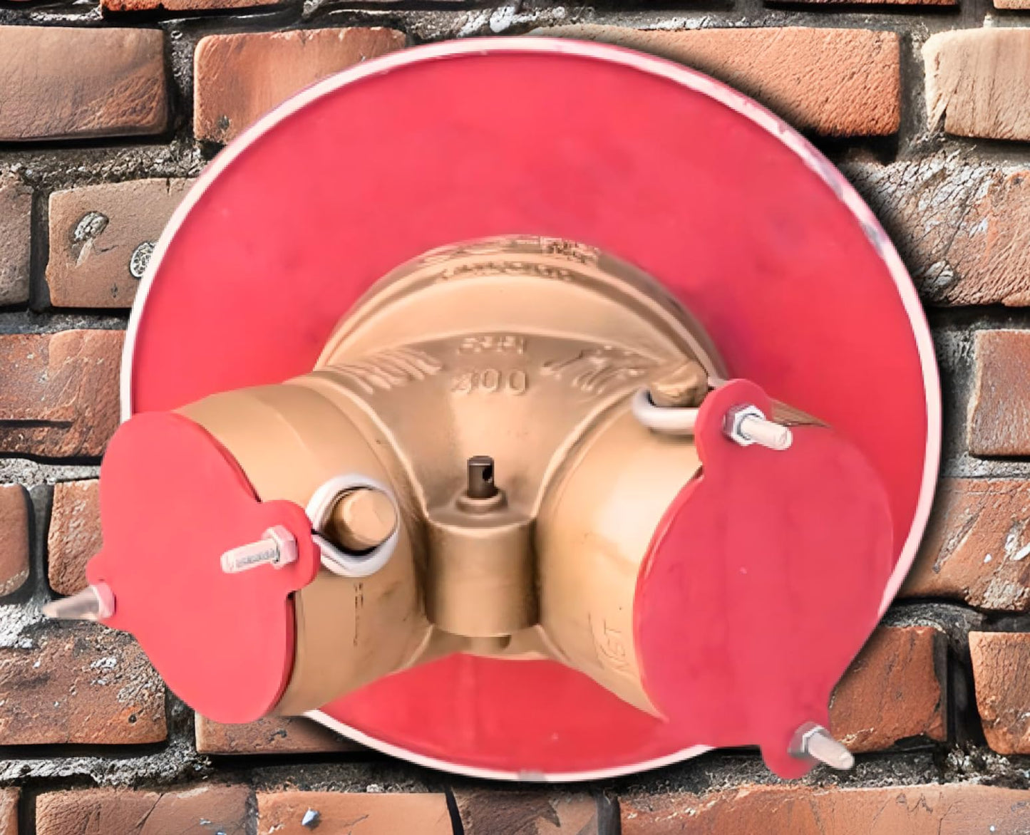 2 Pack Fire Department Connection Caps with Screws Aluminum - Red Fire Sprinkler Covers - FDC Connections. Stop Valve Fire Hose Fitting Fire Sprinkler