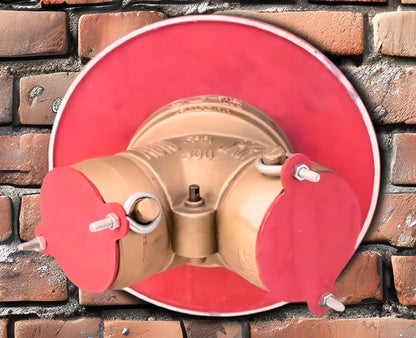 2 Pack Fire Department Connection Caps with Screws Aluminum - Red Fire Sprinkler Covers - FDC Connections. Stop Valve Fire Hose Fitting Fire Sprinkler