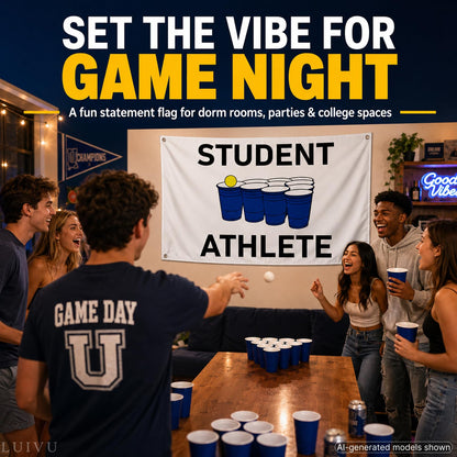 3x5 ft Student Athlete Flag – College Dorm & Frat Wall Banner