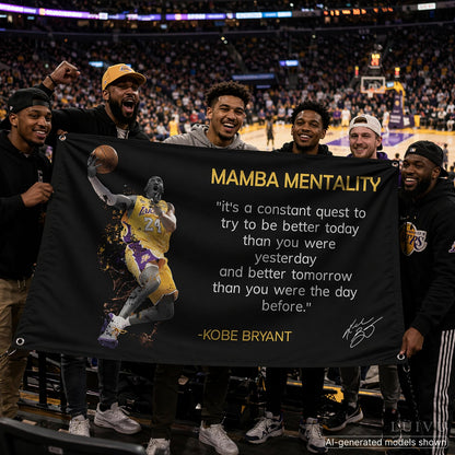 3x5 ft Kobe Mamba Mentality Flag – Basketball Motivational Banner