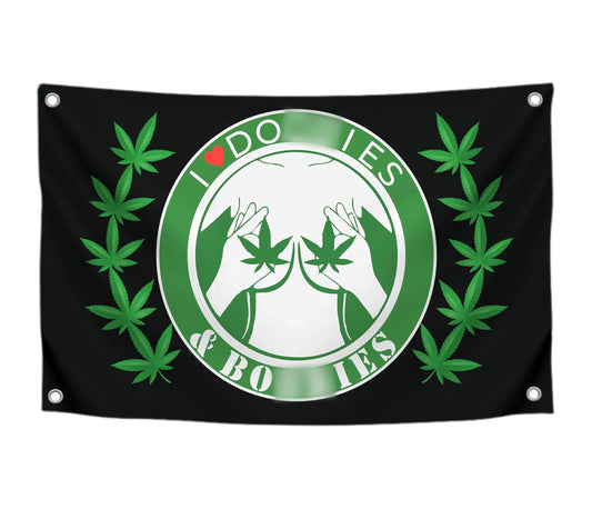 3x5 Feet I Love Doobiess And Boobies Single Sided Flag with 4 Grommets - Cool Funny Flags For Room Guys - Funny Polyester Tapestry Cool Wall Flags