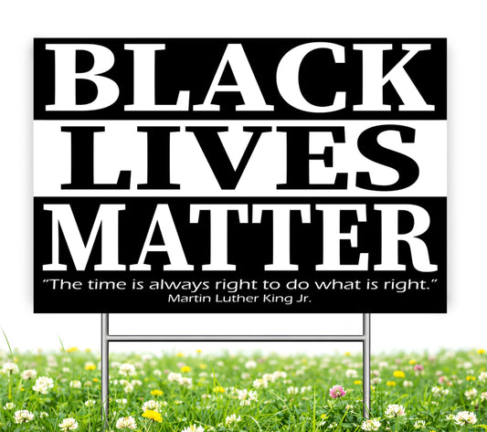 12x18 in Black Lives Matter In This House We Believe Yard Sign – Double-Sided with Stake