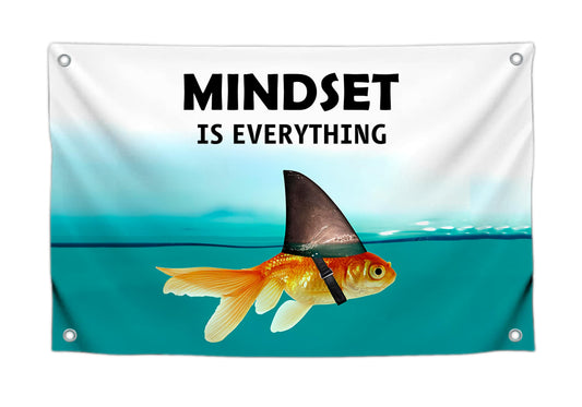 3x5 Ft Motivational Polyester Flag Mindset is Everything with 4 Grommets - Wall Art Single Sided Poster for Home or Office - Inspirational Wall Decor