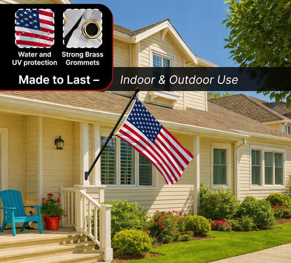 3x5 Feet USA American Nylon Flag with Two Brass Grommets - Americane Flags or Banners for Outdoor or Indoor - Events Celebration Decorations Supplies