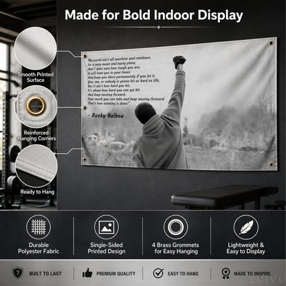 3x5 ft Rocky Motivational Gym Flag – Boxing Wall Banner for Home Gym & Dorm