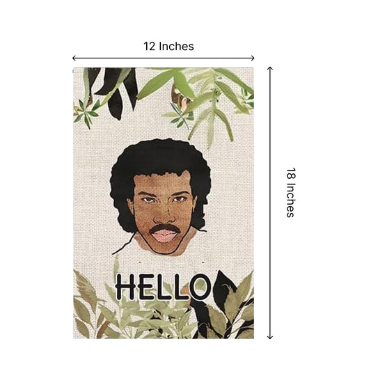12x18 Inch Hello Funny Garden Polyester Flag with 4 Grommets - Vertical Personalized Single Sided Flag Seasonal Home Yard Outdoor Decoration