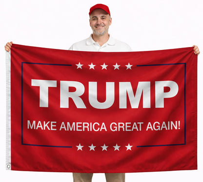 3x5 Feet Polyester Meme Flag with Quote "Make America Great Again" with 2 Brass Grommets - Double Sided Political Home Banner - Keep America Great