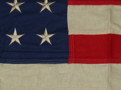 3x5 Embroidered Sewn 48 Star USA American Tea Stain Vintage Cotton Flag 3'x5'