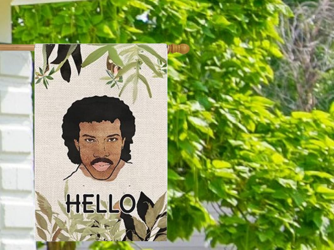 12x18 Inch Hello Funny Garden Polyester Flag with 4 Grommets - Vertical Personalized Single Sided Flag Seasonal Home Yard Outdoor Decoration