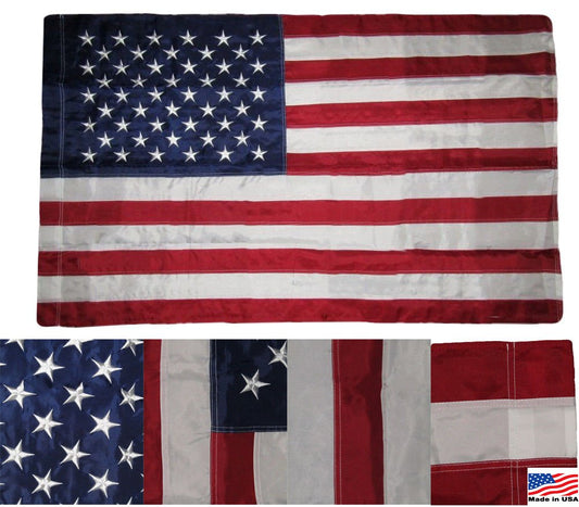 3x5 Embroidered USA American Pole Sleeve Nylon Flag 3'x5' Fade Resistant Double Stitched Premium Quality