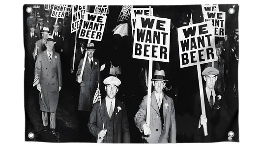 3x5 Feet Funny Polyester Flag "We Want Beer" with 4 Grommets - Vintage Wall Single Sided Banner Decoration for Home or Bar - Unique Funny Gift for Men