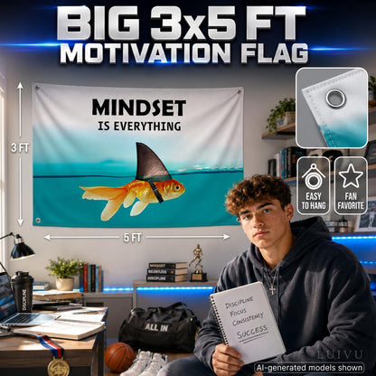 3x5 ft Mindset Is Everything Motivational Flag – Office & Gym Wall Banner
