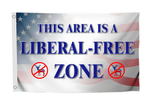 3x5 Feet This Area Is a Liberal Free Zone Flag - Equipped with 2 Grommets - Durable And Fade Resistant - Single Sided Flags Polyester for Yard Garden