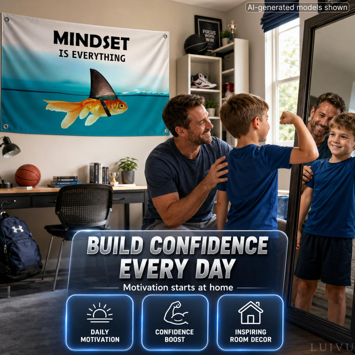 3x5 ft Mindset Is Everything Motivational Flag – Office & Gym Wall Banner