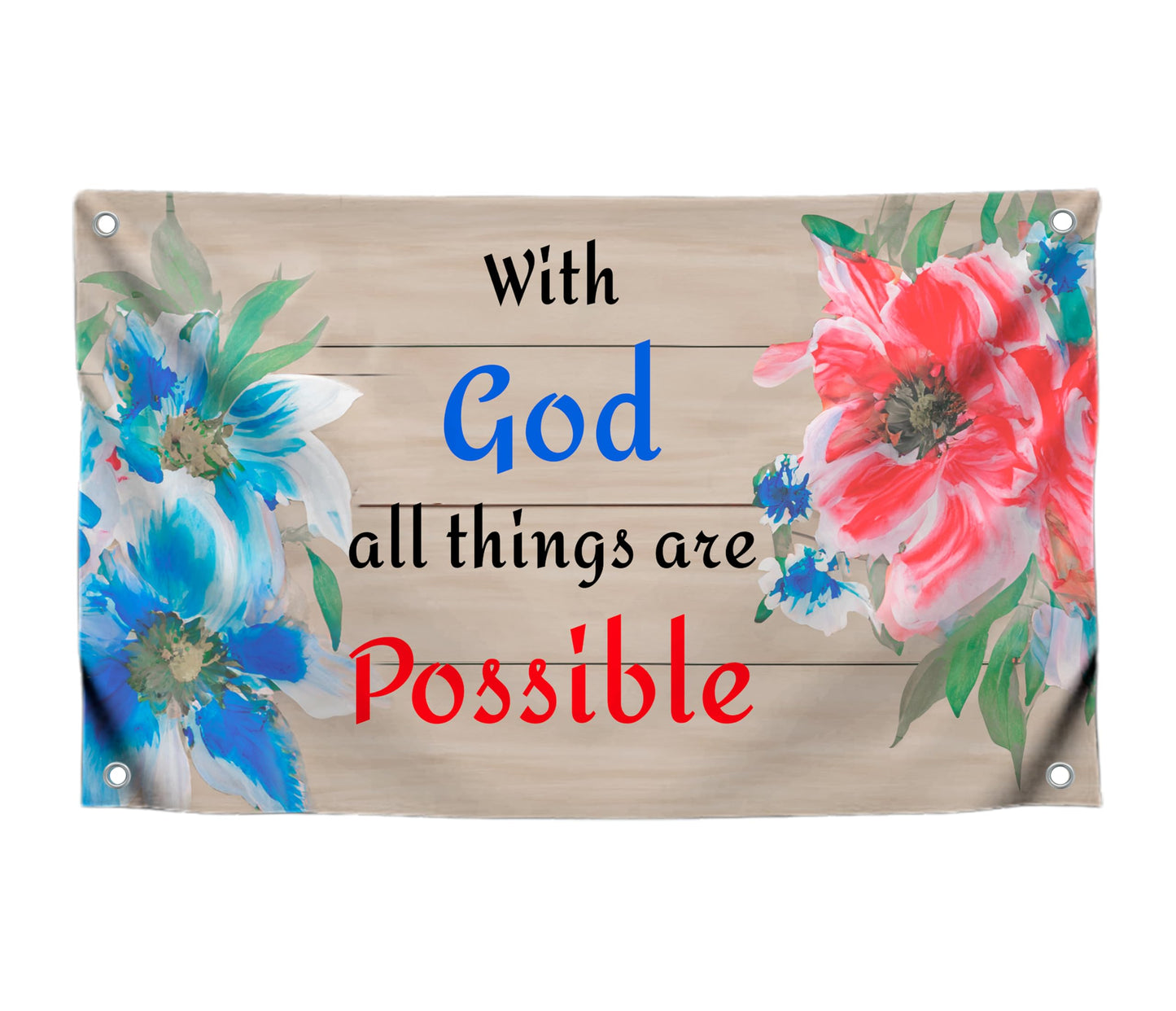 3x5 Ft with all Things are Possible Spring Decor Polyester Single Sided Flag - Banner House Yard Garden Outside Decor with 4 Grommets