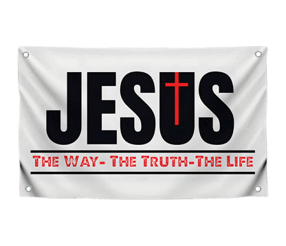 3x5 Ft The Way Truth Life Polyester Flag with 4 Brass Grommets - Decorations Patriotic Flag Banner - Single Sided Bedroom Wall Decoration