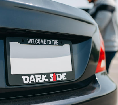 6x12.25 Inch Car License Plate Frame Welcome to The Darkside - Black with Red Combo License Plate Frame with 2 Holes and Screws