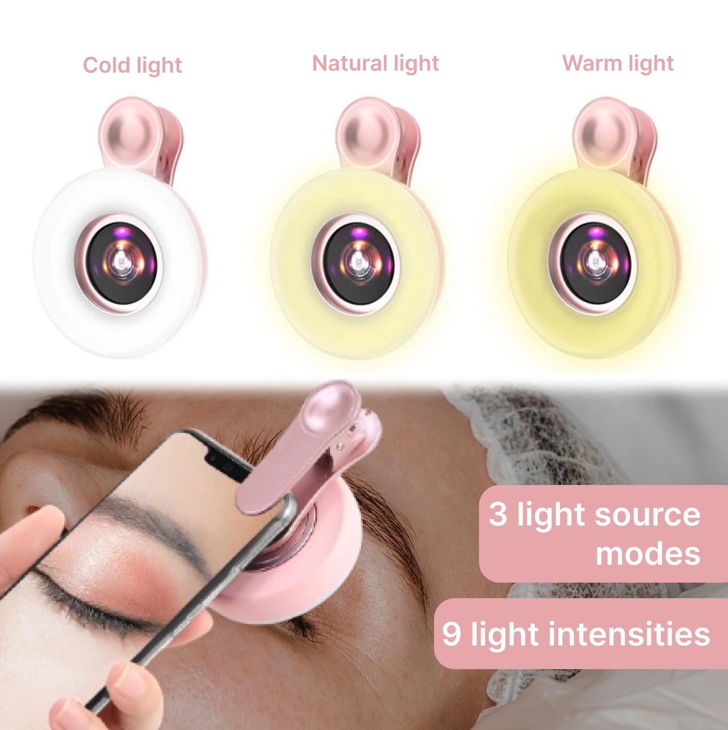 Portable Phone Camera Lens Accessories for Macro Shooting - Wide Angle Pink Macro Lens for iPhone - Camera Attachment for Cell Phone for Girls
