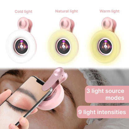 Portable Phone Camera Lens Accessories for Macro Shooting - Wide Angle Pink Macro Lens for iPhone - Camera Attachment for Cell Phone for Girls