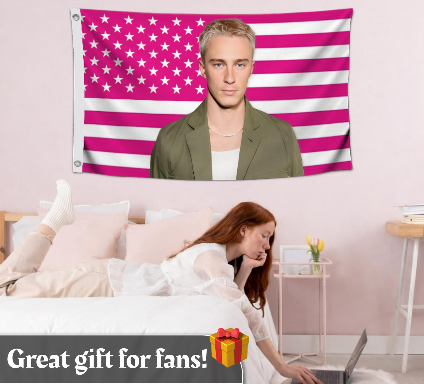 3x5 Ft Drew Flag Single Sided Music Starkey with 2 Grommets - American Music 2024 Polyester Flags - Funny House Cool Tapestry for Garden Yard Party