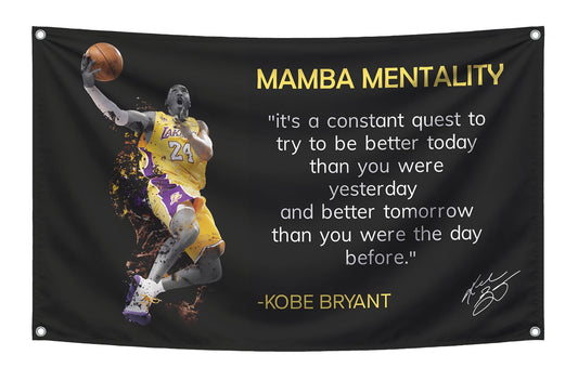 3x5 ft Kobe Mamba Mentality Flag – Basketball Motivational Banner