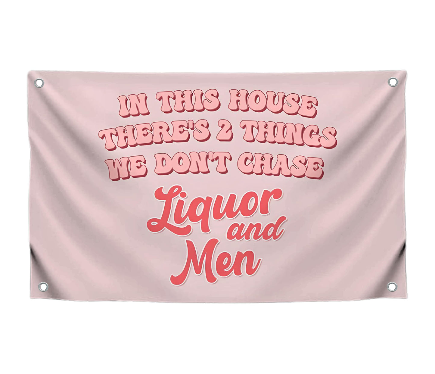 3x5 FT Liquor and Men Flag with 4 Brass Grommets - Meme Tapestries Funny Single Sided Flag Banners for Room Teen - Funny Tapestry for Bedroom