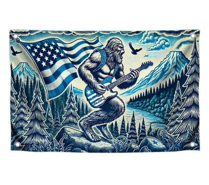 3x5 Ft Single Sided American Bigfoot Polyester Flag with 4 Brass Grommets - USA Decoration Musical Banner for Seasonal Outside or Outdoor