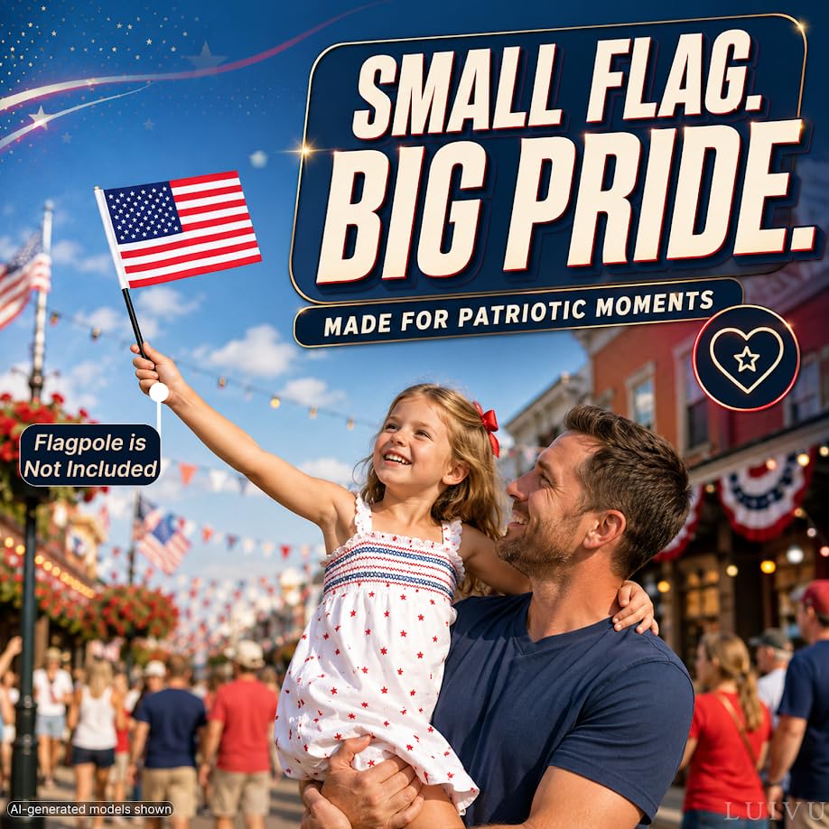 8x12 in American Boat Flag with Sleeve – Double-Sided 2-Ply Nylon