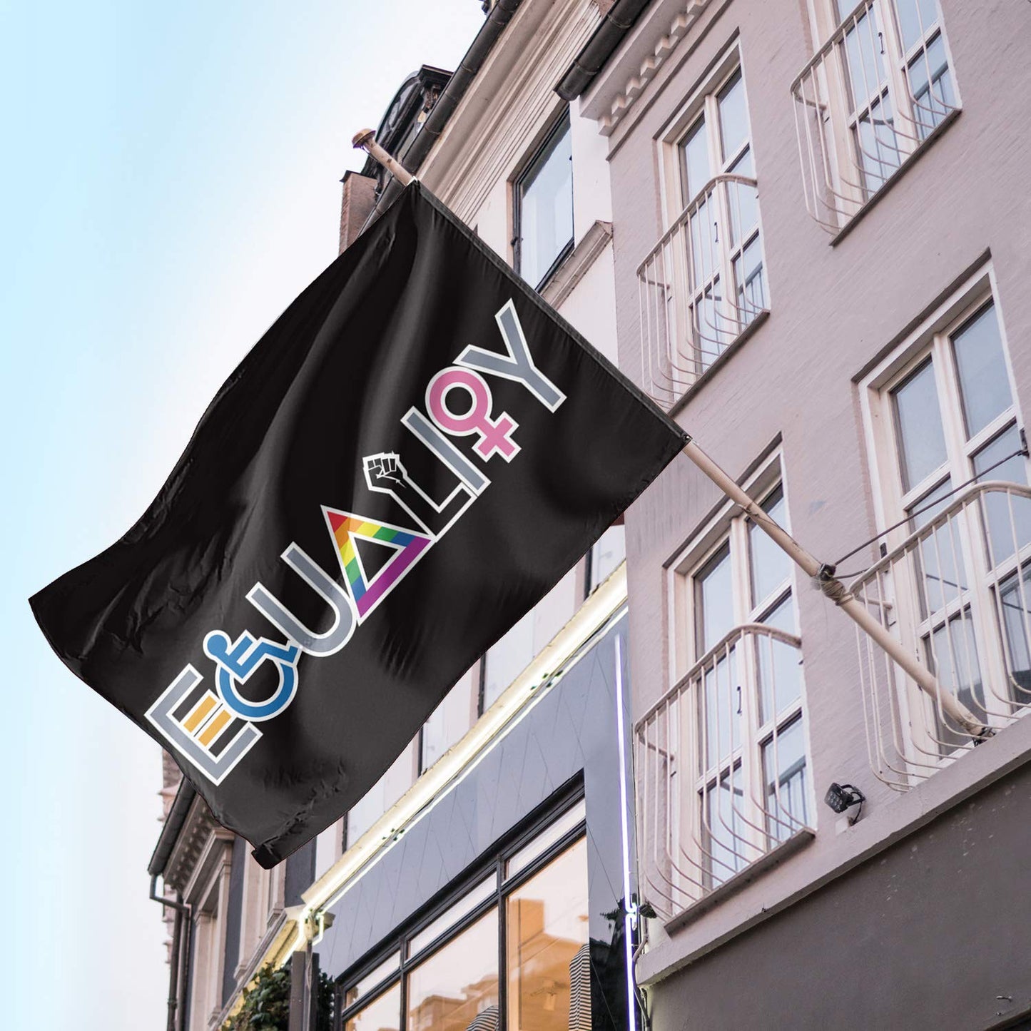 3x5 Equality Banner Flag Black Lives Matter & Love is Love & Feminism is for Everyone UV Resistance Fading & Durable Heavy Duty with Brass Grommets