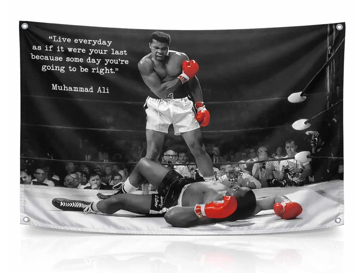 3x5 ft Male Ali Boxing Flag – Home Gym Motivational Banner