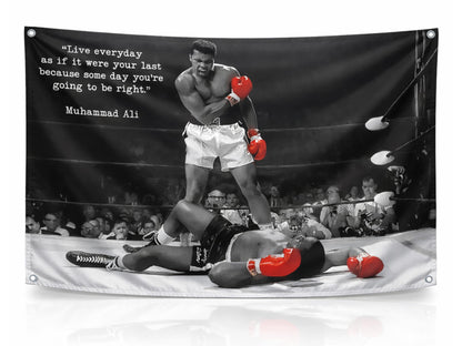 3x5 ft Male Ali Boxing Flag – Home Gym Motivational Banner